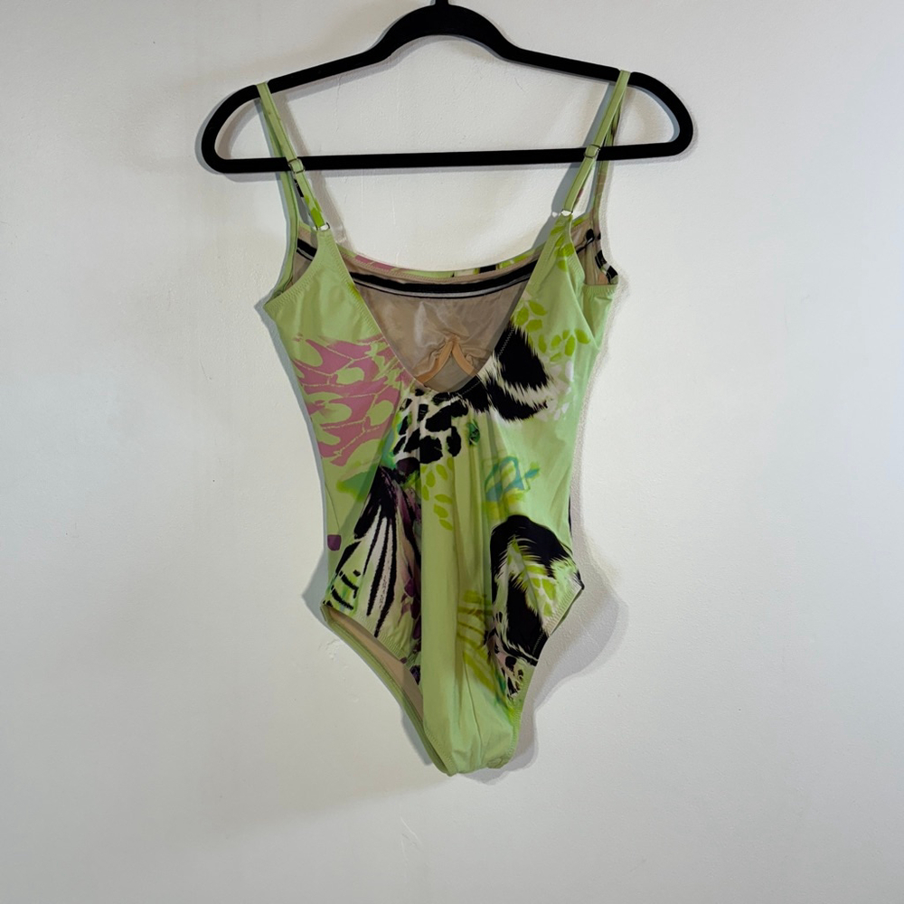 Maryan Melhorn One Piece Swimsuit Women’s Size 8 Green Black D Cup Animal Print - Picture 5 of 12